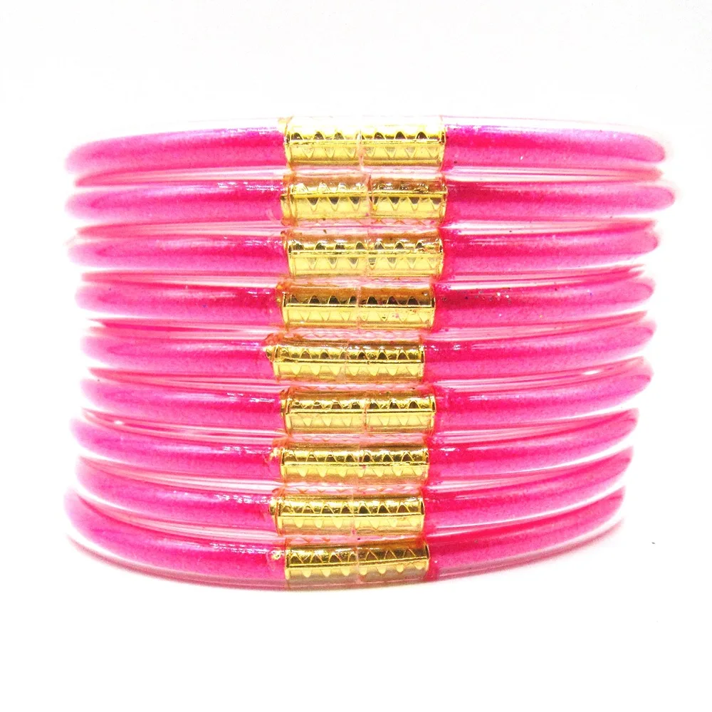 9-layer Gold Powder Bracelet Double and Triple Combination Shiny Candy-colored Silicone Multi-layer Women's Bracelet