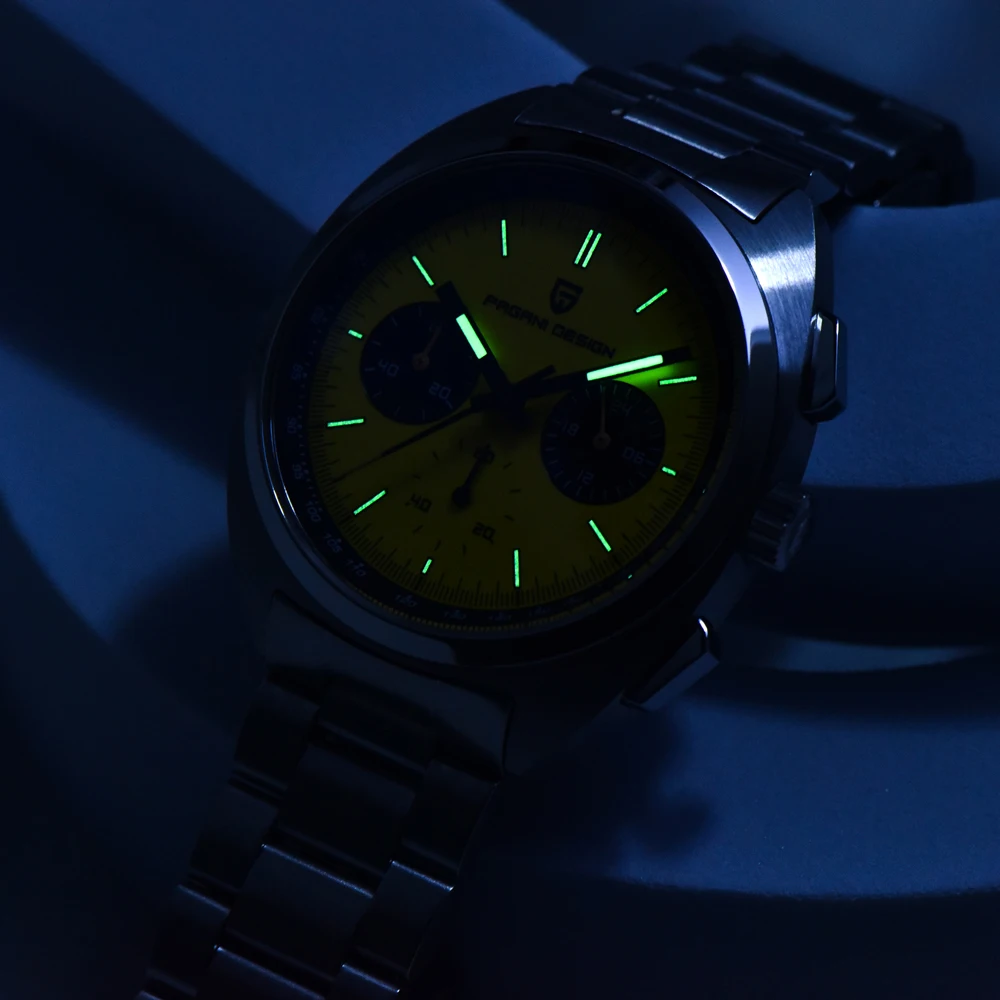 2025 جديد PAGANI تصميم ساعات رجالية فاخرة ساعة كوارتز الرجال VK63 كرونوغراف ساعات المعصم AR الياقوت مقاوم للماء ساعة مضيئة