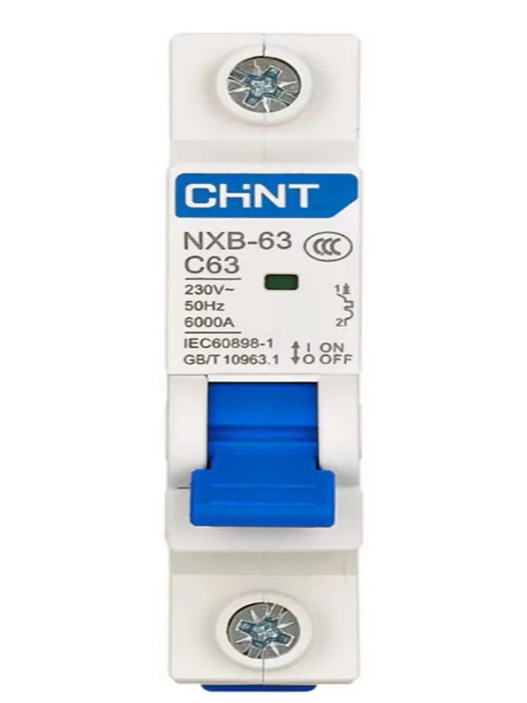 1PCS  CHINT  NXB-63  C63 1P 63A Household miniature Circuit Breaker with over current and Leakage protection air switch