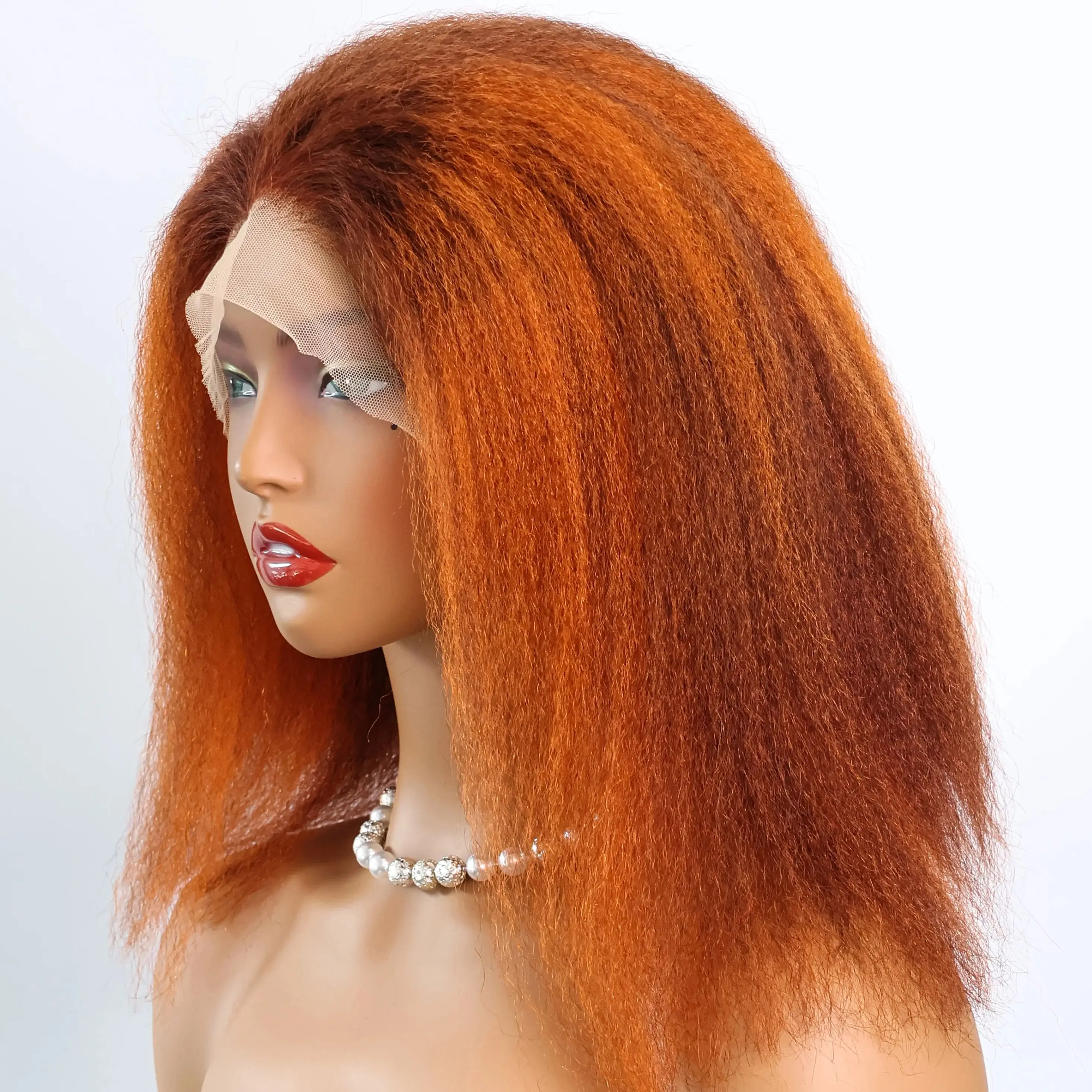 縮毛矯正ストレート4/350ハイライトショートボブウィッグ人毛13x4レースブラウンジンジャー人毛ウィッグ200密度カラーレースフロントウィッグ