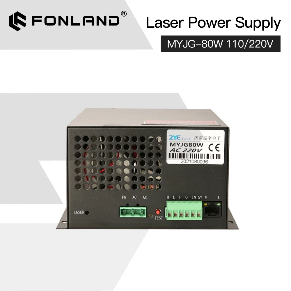 80W CO2 Laser Power Supply MYJG-80W 110V/220V for Laser Tube Engraving Cutting Machine