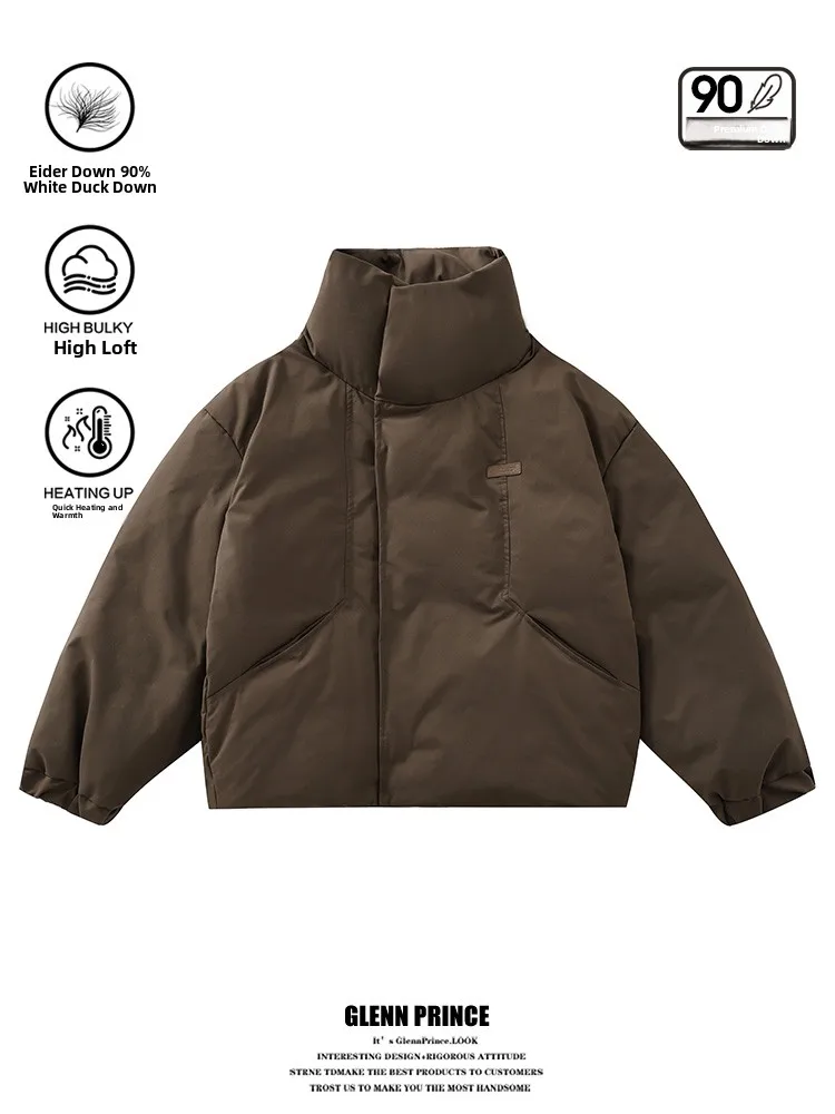 

GPstudio Men's Thiened White Du down Jaet Stand Collar Irregular Workwear Sle Urban Casual Outerwear Winter Coat