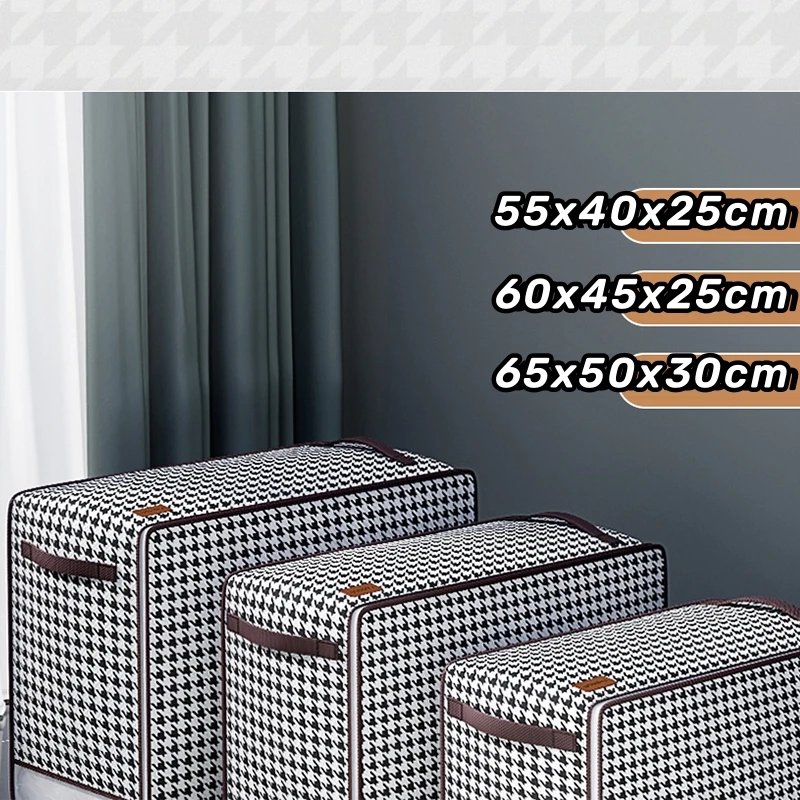 Quilt Storage Bag Large Capacity Quilt Bags Home Closet Clothes Organizer Boxes Thousand Bird Grid Dustproof Packing Moving Bags
