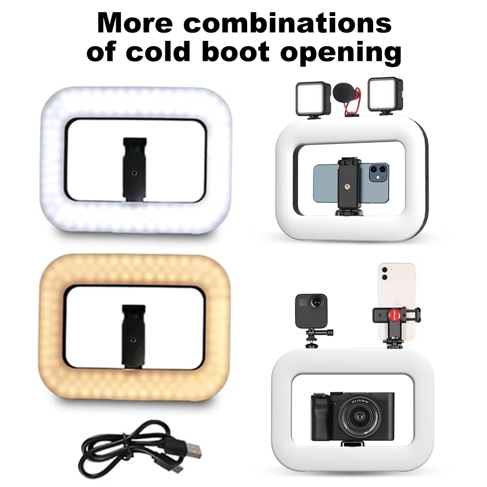 

Smartphone Video Rig with Light Handheld Ring Selfie Light Kit for Camera YouTube Video Recording