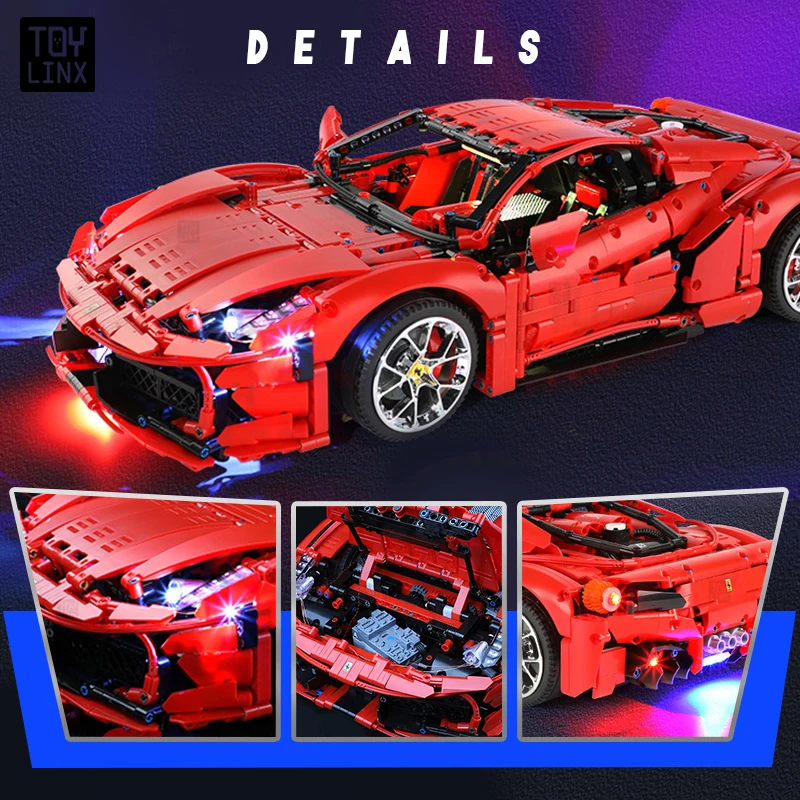 3380 قطعة سيارة رياضية بنة مجموعة 1:8 الرجال سطح المكتب الديكور تحصيل سيارة رياضية نموذج بنة الصبي هدية #6