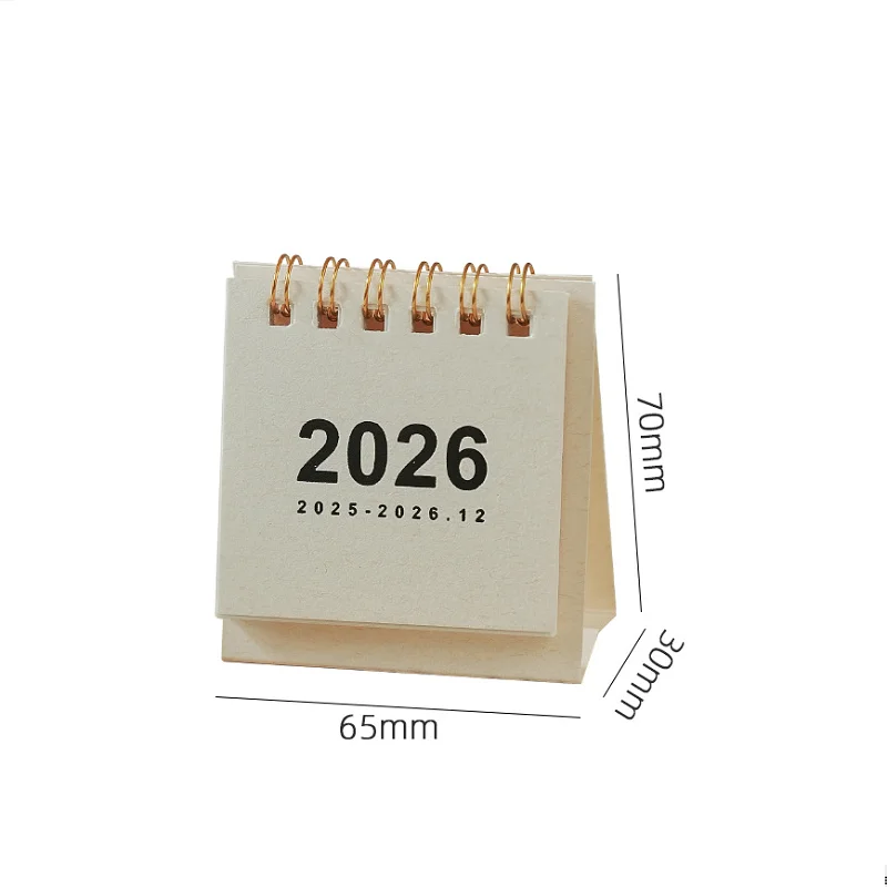 2026 Mini Simple Calendar Small Desk Calendar Creative Coil Calendar Planner Desktop Decoration Office Stationery