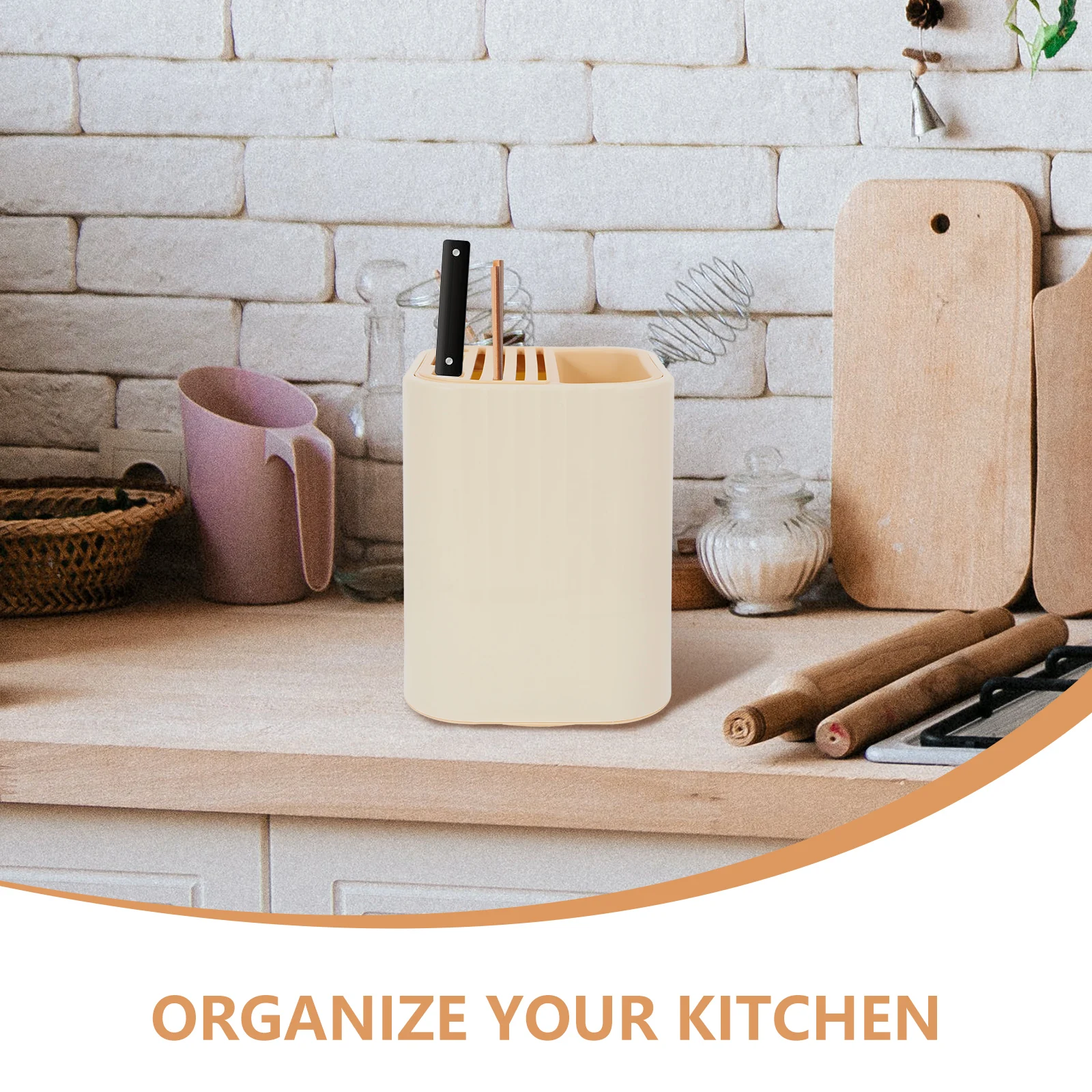

Rotating Knife Holder Storage Box Kitchen Utensil Organizer Silverware Stand Fork Spoon Container Multi Purpose Rack