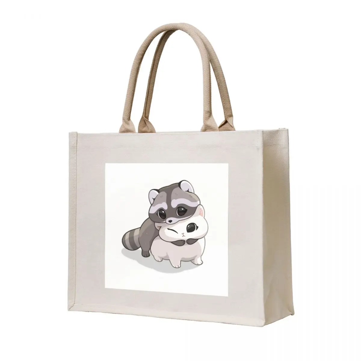 

Cuddle Raccoon Tote Bag Women's shopper Big bag cute pouch bag Beach