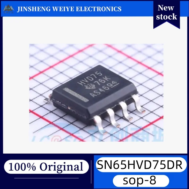 10/50 pieces SN65HVD75DR HVD75 SOP8 Half-duplex RS-485 Transceiver Chip New Original Stock