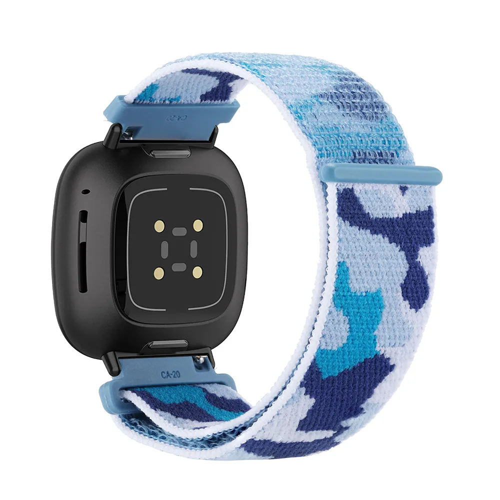 Tarnbänder für Fitbit Versa 4/Versa 3/Sense/Sense 2-Band, Nylon-Klettverschluss