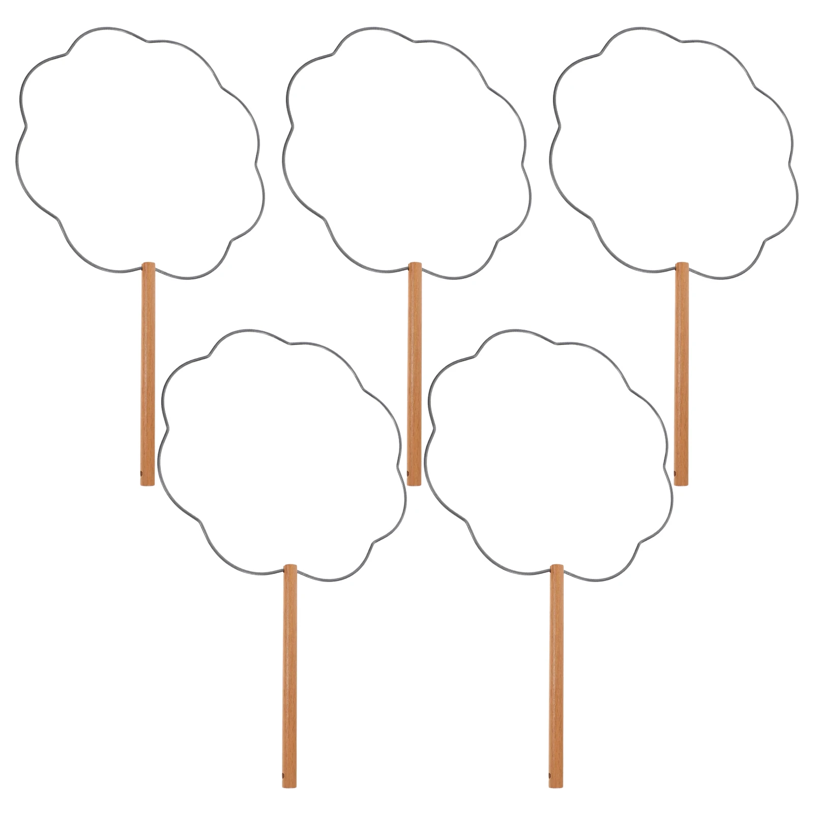 

5Pcs Fan Frames for Crafting Short Handle Iron Frame DIY Silk Fans Hanfu Accessories Folding Fan Material Decorative Hand Fans