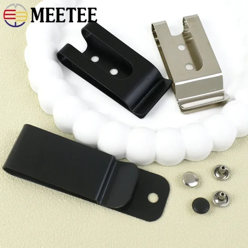 2/5/10Pcs Meetee Metal Belt Clip Wallet Buckle Hook Waistband Clasp Pocket Loop Holster Sheath Clips DIY Hardware Accessories