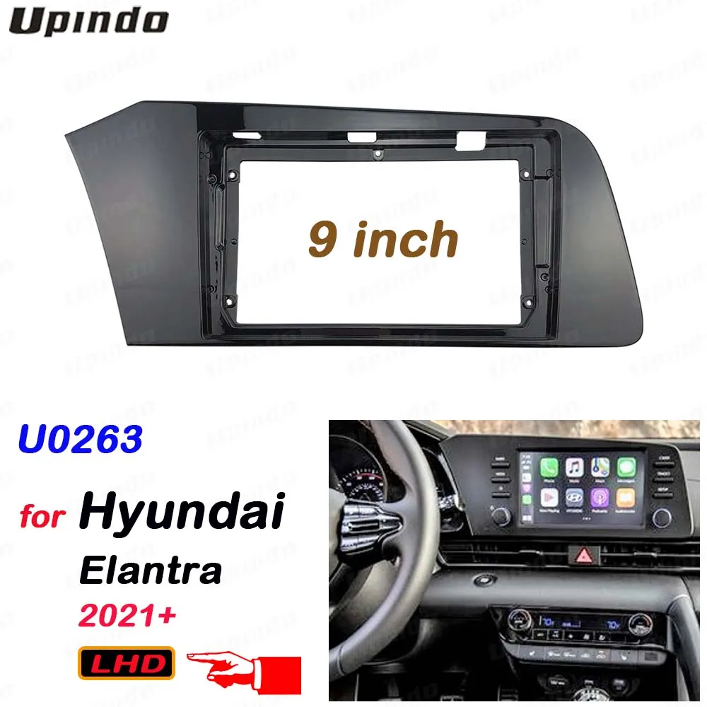 Alone Din 9 Inch Car Radio Fascias Dashboard Frame ABS+PC Installation Gps Mp5 Multimedia Player for Hyundai Elantra LHD 2021