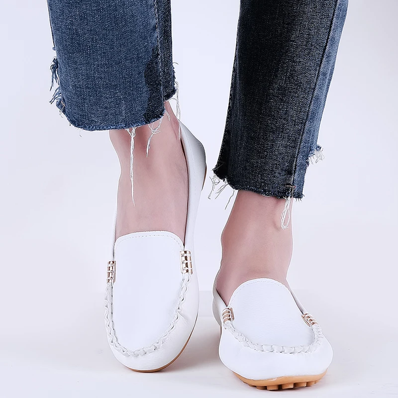 New Women's Casual Flat Shoes Spring and Autumn Flat Loafers Women's Shoes Fashion Non-slip Soft Round-toe Denim Flat Shoes