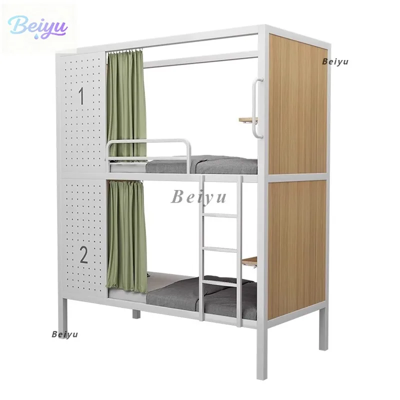 

Staff dormitory upper and lower bunk wrought iron bed Student dormitory Youth apartment Thickened iron bed Youth hostel Adult hi