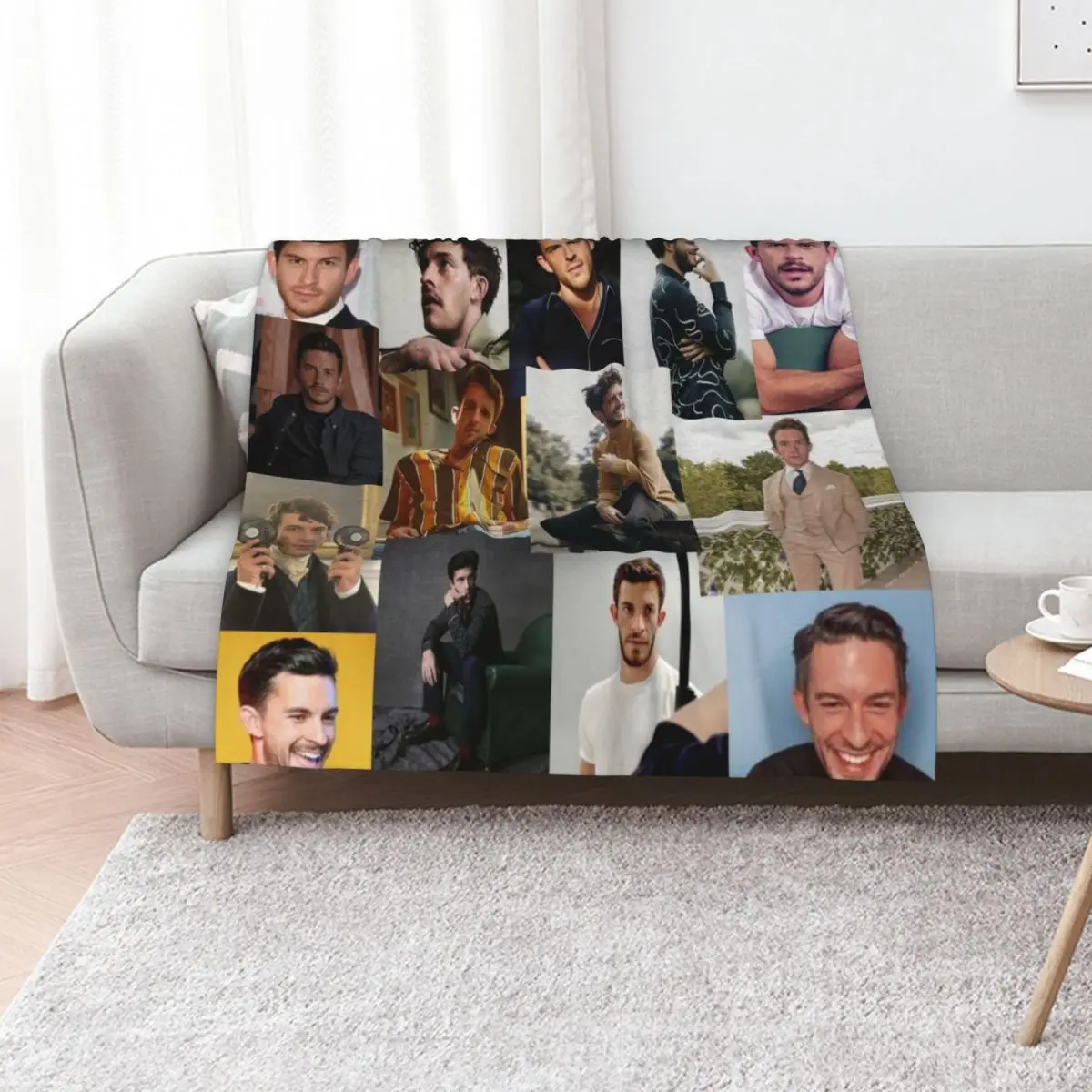 Jonathan Bailey pic collage Throw Blanket For Baby Sofa Throw Soft Plaid Decorative Throw warm winter Multi-Purpose Blankets