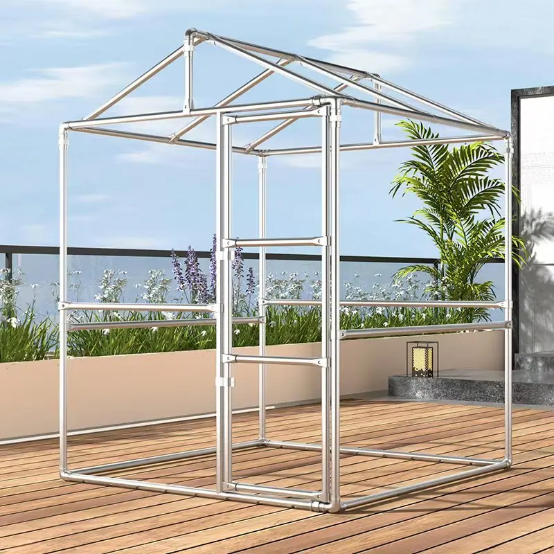 

Galvanized steel pipe with door, flower shed, sunshade, canopy shelf, floor drying rack, household clothes drying rod, outdoor