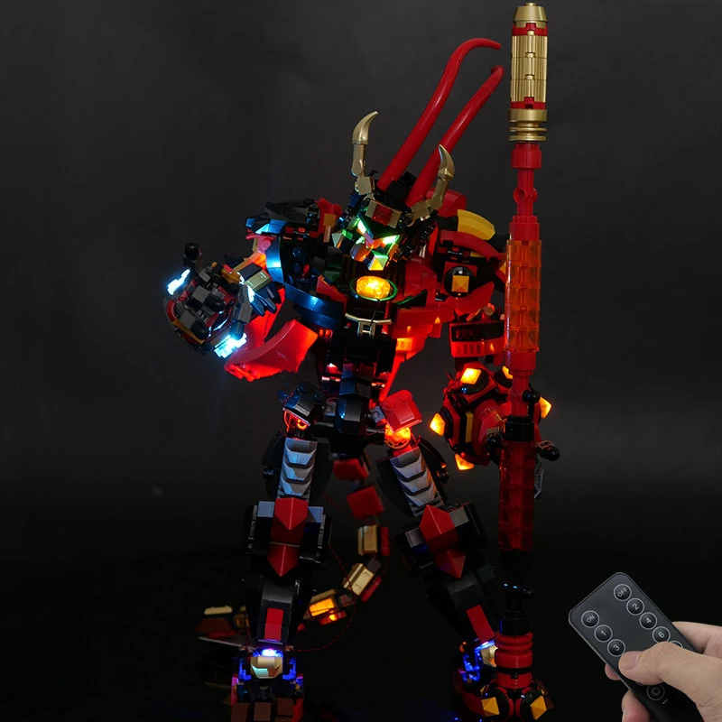 

DIY LED Light Kit Dual-Helix Cyber Warrior Light Kit Remote-Controlled LED for 212207 Mythic Mech Display (Lights Only)