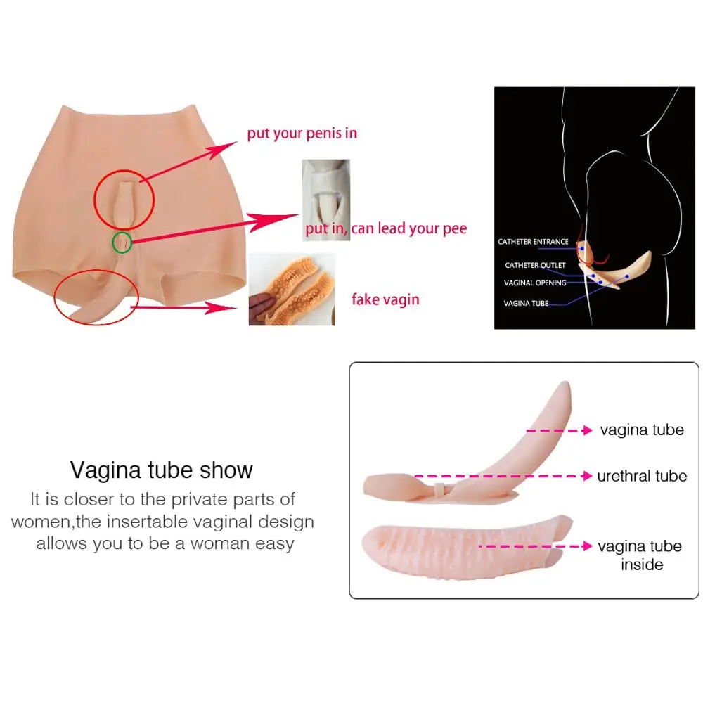 EYUNG Silicone Fake Vagina Panties Realistic Vagina For Crossdressers Cosplay Transgender Drag Queen Male to Female