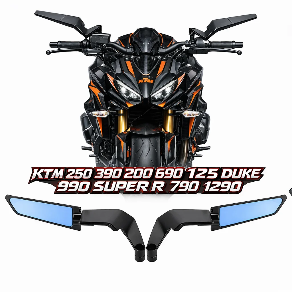 Für KTM 250 390 200 690 125 DUKE 990 SUPER R 790 1290 Motorrad-Spiegel Stealth Winglets Spiegel Drehbare Einstellbare Spiegel