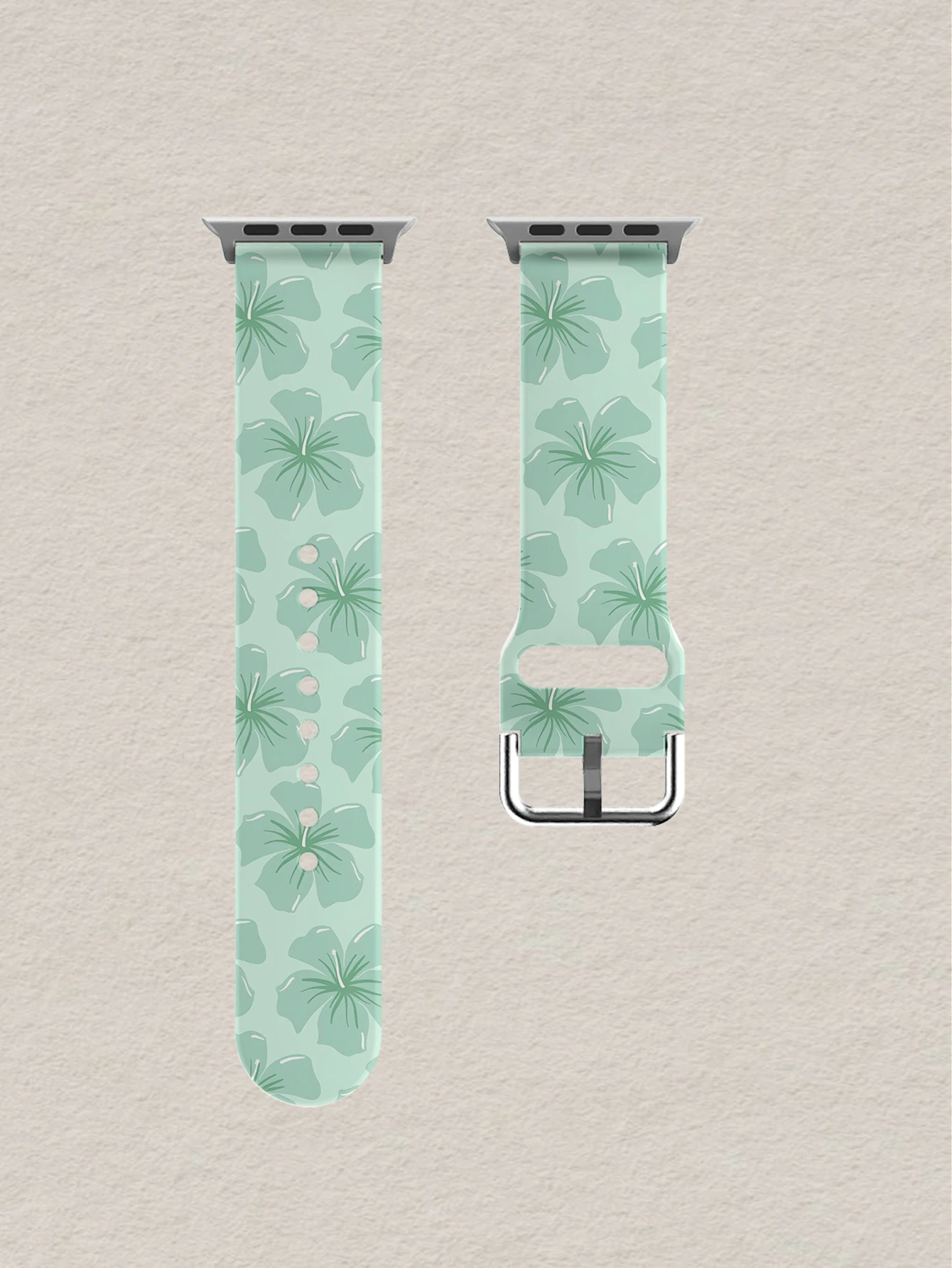 

Мятно-зеленый гибискус с большим цветком для Apple Watch Band 45 мм 44 40 41 38 42 мм Браслет iWatch Series 11 10 9 8 7 6 3 se Ultra 3