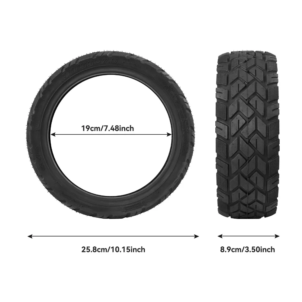 80/55-7.5 Tubeless Tire for Segway Ninebot GT3 GT3 Pro, 11-Inch Scooter Replacement Outer Tire with Optional Valve