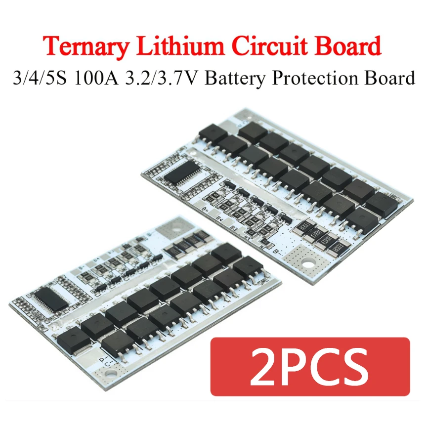 

3S 4S 5S 3.2V 3.7V BMS 12V 16.8 21V 100A Li-ion LMO Ternary Lithium Battery Protection Circuit Board Li-POLYMER Balance Charging