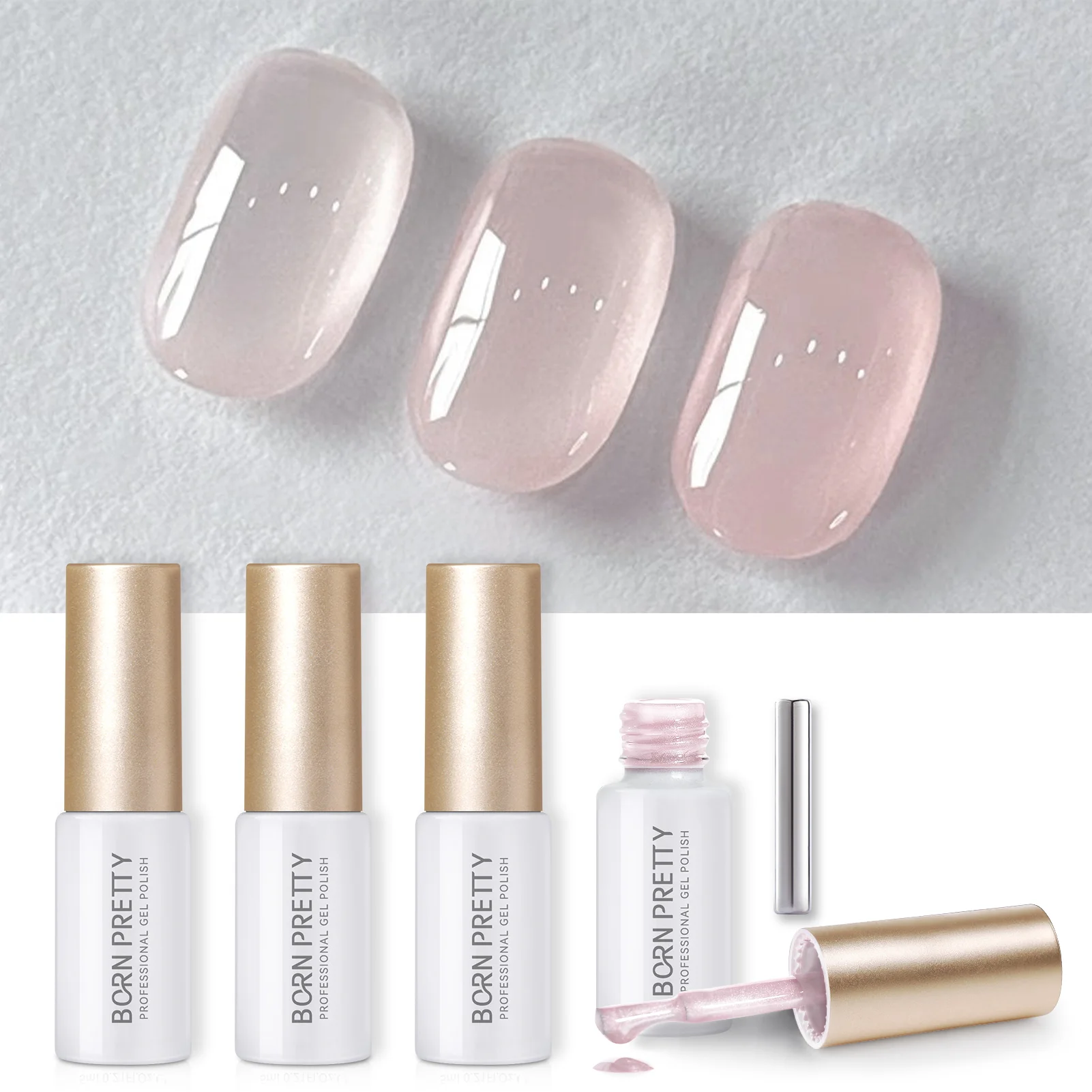 

BORN PRETTY 4PCS Nail Gel Polish Set DIY Nail Art Design Jelly Glitter Soak Off UV Gel Long Lasting Manicure Varnish Nail Kit
