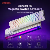 AKKO x Veekos Shine60 HE teclado con interruptor magnético 60% gatillo rápido Keboard RT 0,01mm tecla a presión teclado personalizado para jugadores de deportes electrónicos