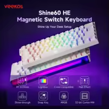Akko x veekos shine60 he teclado de interruptor magnético 60% gatilho rápido keboard rt 0.01mm snap key teclado personalizado para esports gamer