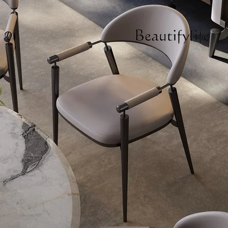 F Italian Light Luxury Art Dining Chair Modern Nordic Home Armrest Backrest Designer Stylish And Simple