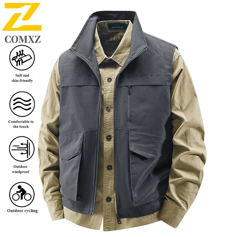 سترة تكتيكية للرجال على الطراز الأمريكي صيفية متعددة الجيوب مقاومة للماء ومضادة للرياح للتصوير في الهواء الطلق وصيد الأسماك وخفيفة الوزن #5