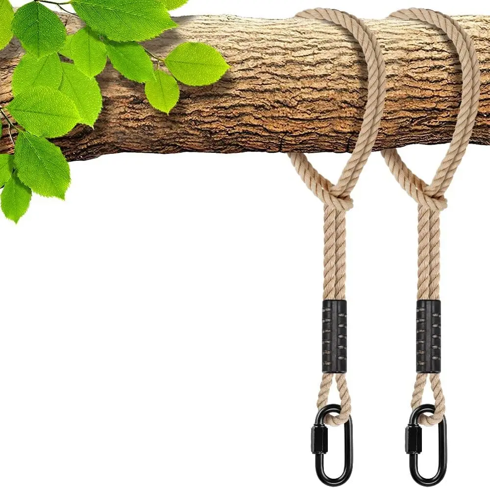

Hammo Straps, 4Ft Tree Swing Rope For Hammo Chair Hanging Kit, Extension Rope With Carabiner For Indoor Outdoor Playground Tree