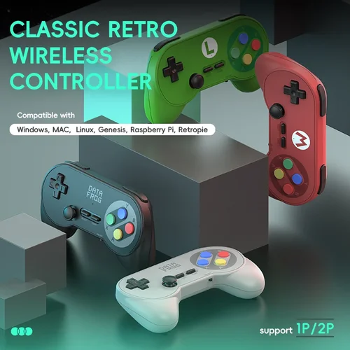 Imagen 2 del producto Control Inalámbrico Retro Data Frog PC07, Receptor USB para Dos Jugadores, Gamepad Plug and Play para PC, Juegos de Emulador