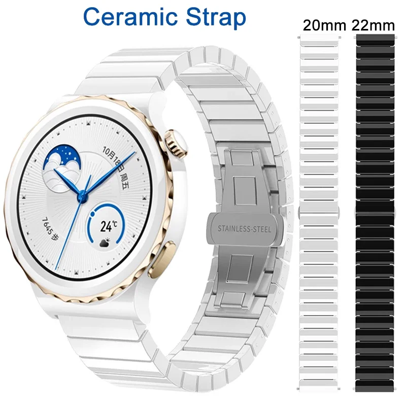 20 22mm Ceramic Strap For Samsung Watch 4 5 6 Bracelet For Amazfit Bip 3 5 GTS 2/3/2e/GTR 4 2 3Pro Correa GT 4 2 3Pro GT2e Band