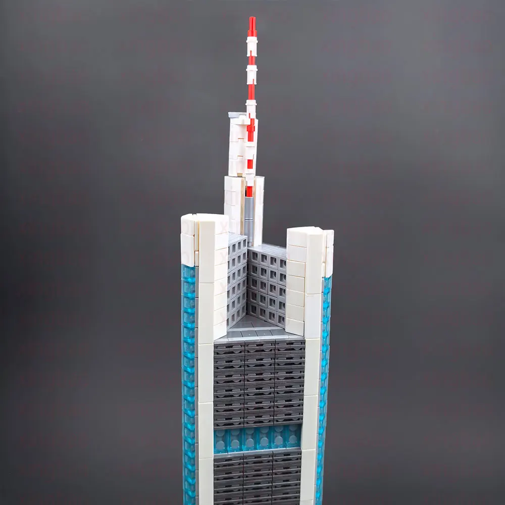 864 pçs moc personalizado Commerzbank torre 1:800 escala blocos de construção tecnologia tijolos diy montagem criativa educação brinquedo presentes