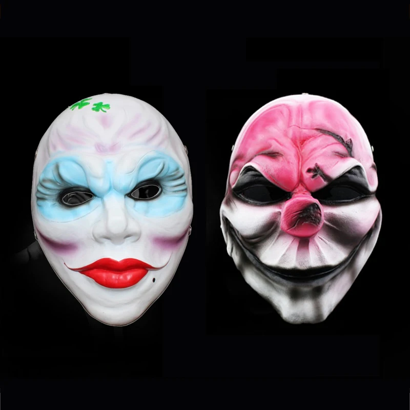 

High Quality Resin Payday 2 Old Hoxton Female Robber Clover Mask Halloween Costume Party Cosplay Prop Game Fans Collect Gift