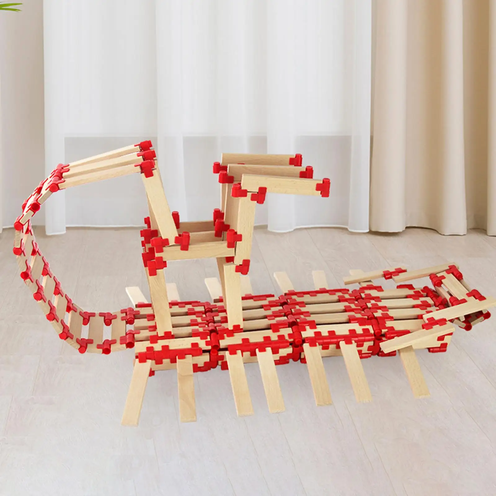100 Pieces Wooden Blocks Stacking Game DIY Building Kits Montessori Toys for Birthday Gifts Holiday Boys Girls Ages 3-6 Kids