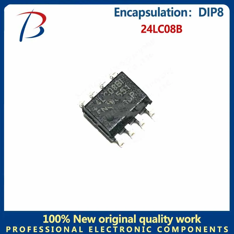 10PCS   24LC08B In-line DIP8 memory chip screen printing 24LC08B