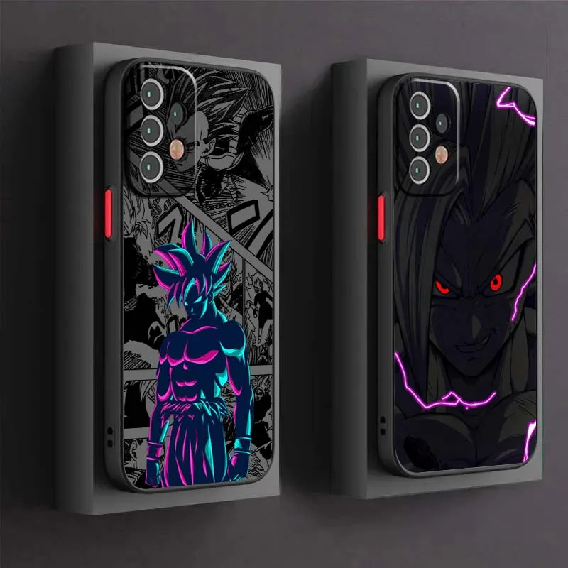 

Popular Dragon Ball Saiyan For Samsung A56 A42 A36 A34 A33 A32 A23 A16 A04 A03 Note 20 5G Frosted Translucent Phone Case