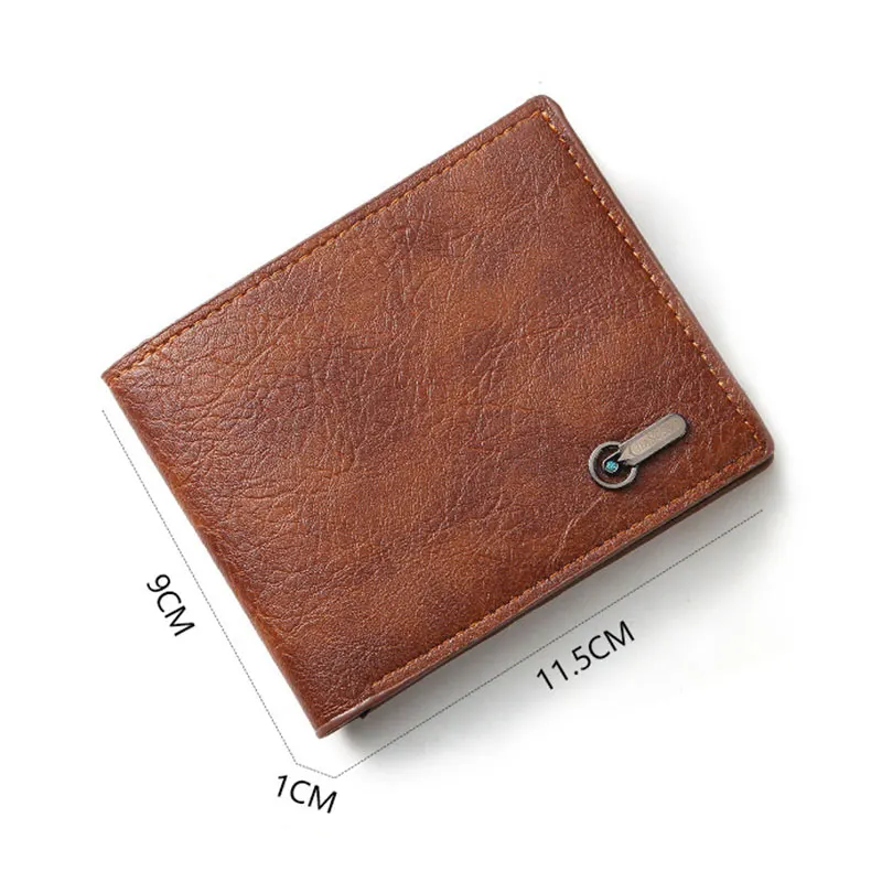 محافظ كلاسيكية للرجال، حامل بطاقات من جلد البولي يوريثان، محفظة بطاقات الائتمان رفيعة للرجال، محافظ تخزين المال بسعة كبيرة