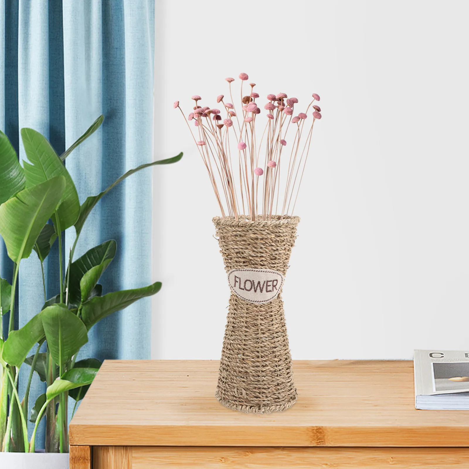 

1pc Handwoven Wicker Baskets Natural Storage Decorative Floral Arrangement Containers Odorless Household Baskets Dries Flower