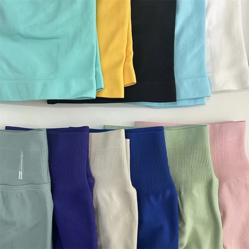 Ударные шорты с логотипом, бесшовные шорты для йоги с низкой талией, спортивные шорты для тренировок, байкерская короткая эластичная одежда для фитнеса