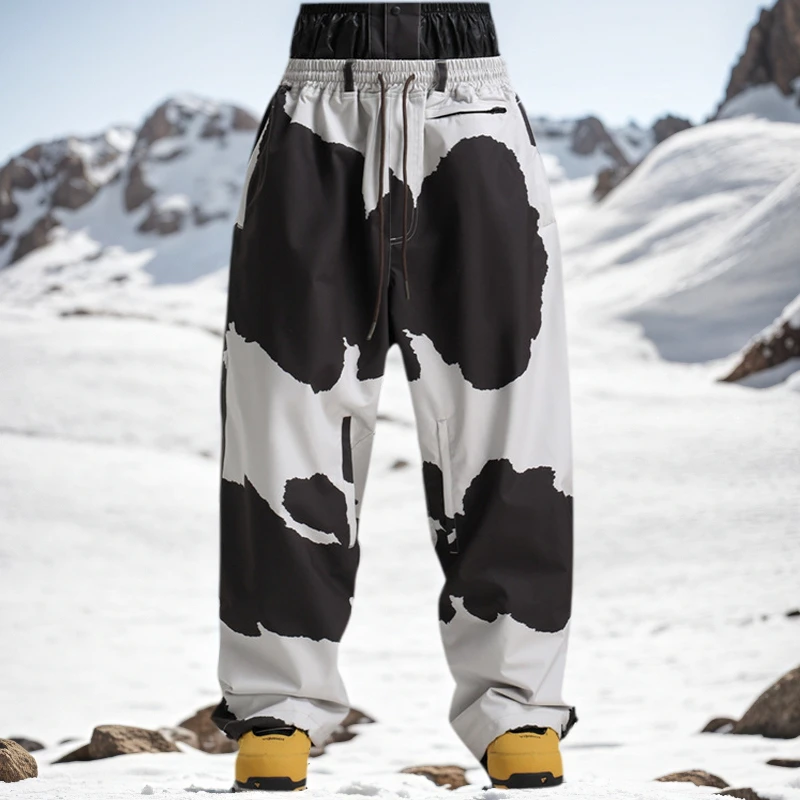 

2025 GSOU SNOW NEW Unisex Waterproof Winter Pants Outdoors Loose Waist Breathable Snowboard Trousers Professional Fabric Stride
