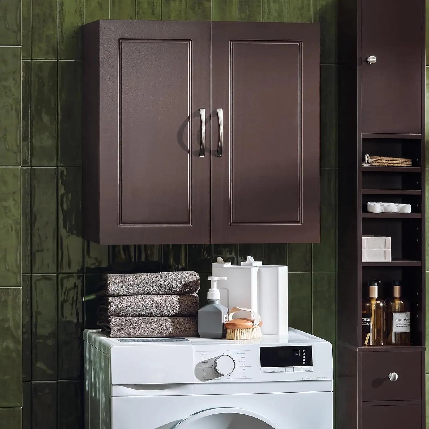 Storage Cabinet Bathroom Kitchen Wall Cabinet, Laundry Room Wall Storage Cabinet, Medicine Storage Cabinet Brown FRG231-BR