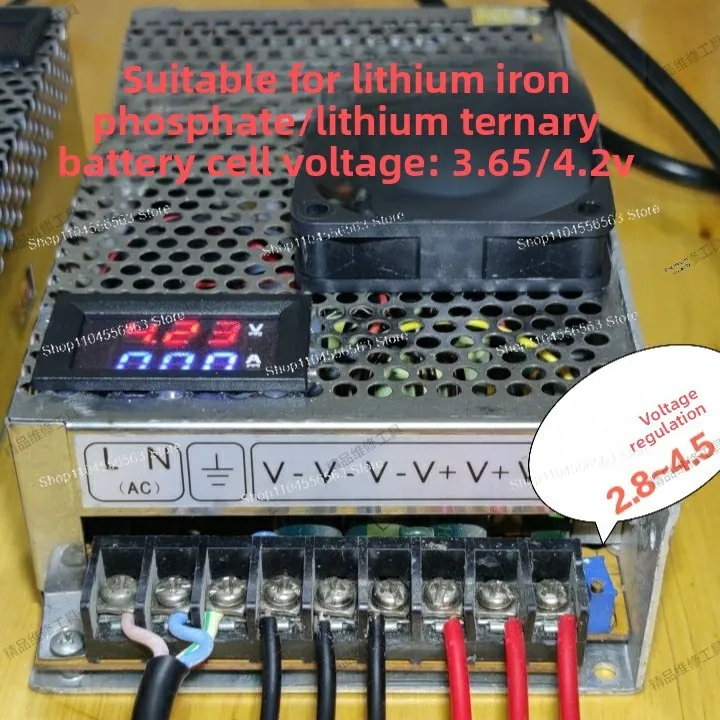 Lithium Battery Cell Balancer Charger 3.65V 4.2V, Adjustable Voltage Current for LiFePO4 and NMC Cells