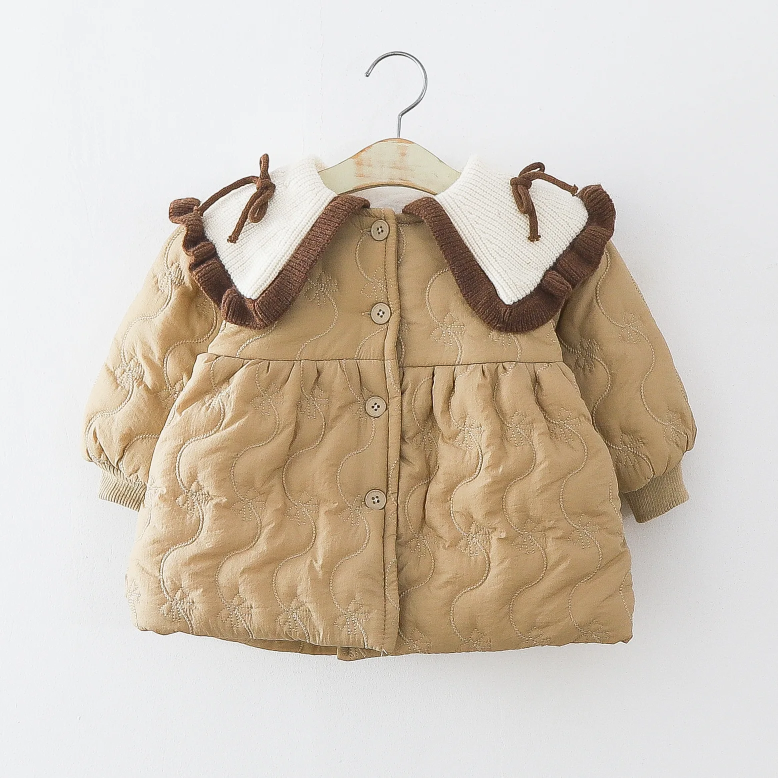 Kids jacket for Girls clothes thin velvet padded autumn and winter children's lapel 2024 new