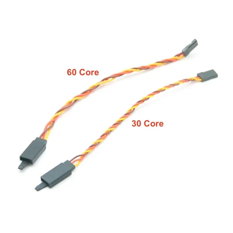 10 stks/partij RC Servo Twisted Verlengkabel 30/60 core Anti losmaken gesp 22AWG Voor RC Futaba JR Mannelijke Vrouwelijke Verbinding lijn