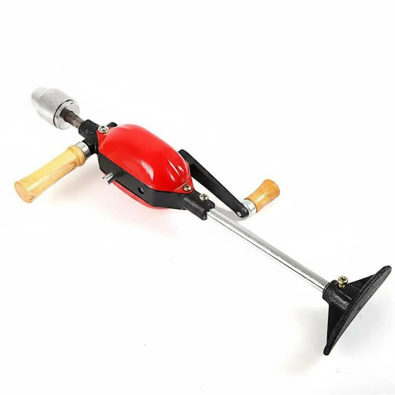 Manual Drill with Comfortable Wooden Handle Rotary Tool for Strong Hand Work and Professional Carpentry
