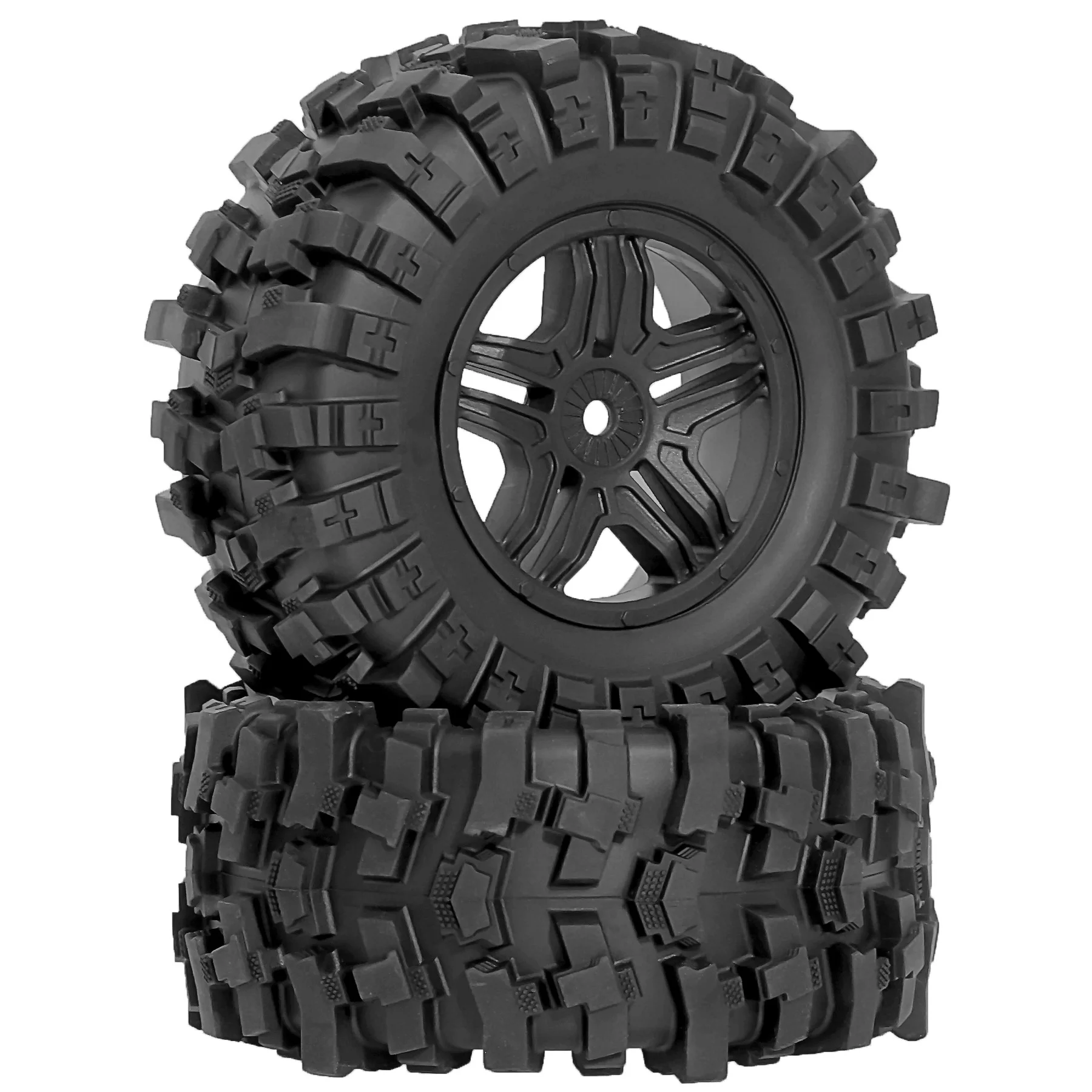 RED SPIDER 4Pcs 1/10 RC Short Course Truck Wheels 12mm Hex Hub Rubber Offroad Tyre for Traxxas Slash HSP 94111 RC Truck Parts
